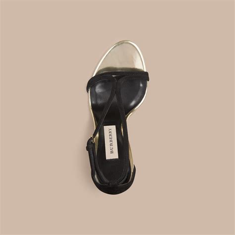 burberry mens strap sandals|Burberry slim strap suede sandals.